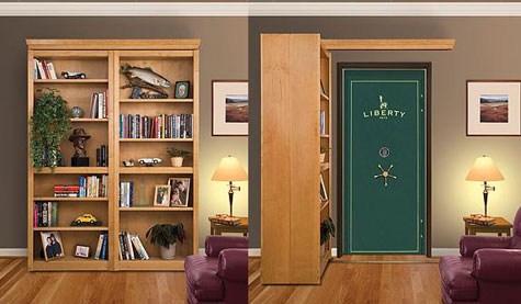 If you have a passageway to match, the Woodfold Bookcase Doors can make it 
