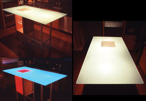 Glass Kitchen Table. the Luminous Glass Table