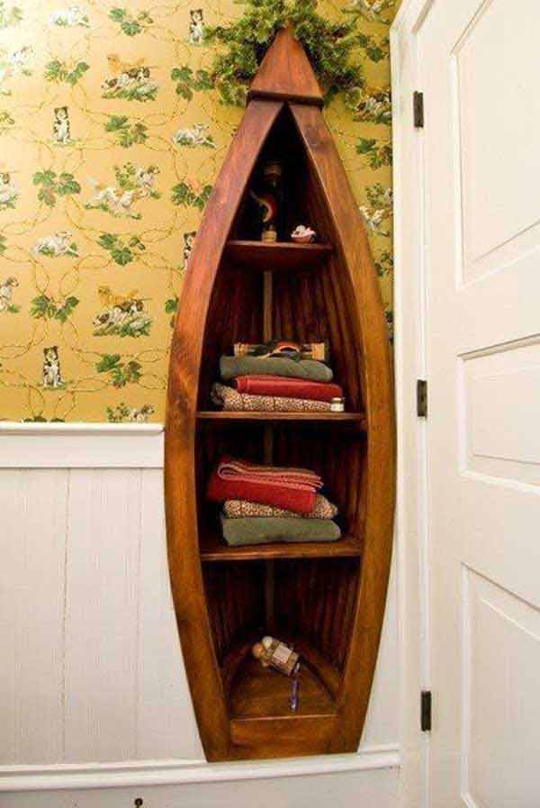 Boat Shaped Bookcase Decorating Ideas Boat Shaped Bookcase Decorating Ideas