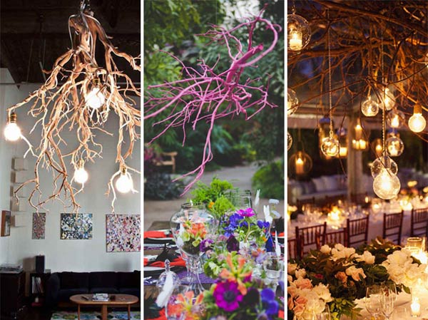 30 Creative DIY Ideas For Rustic Tree Branch Chandeliers | WooHome