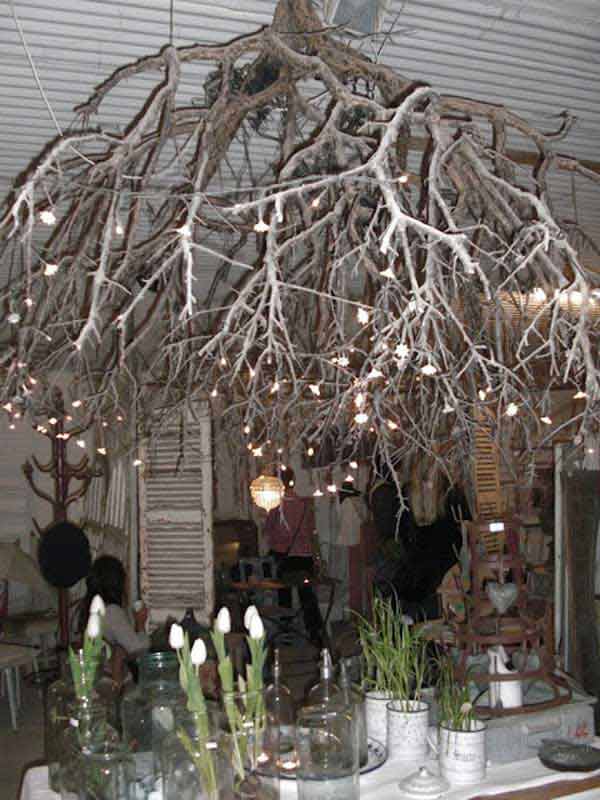 30 Creative DIY Ideas For Rustic Tree Branch Chandeliers - Amazing DIY