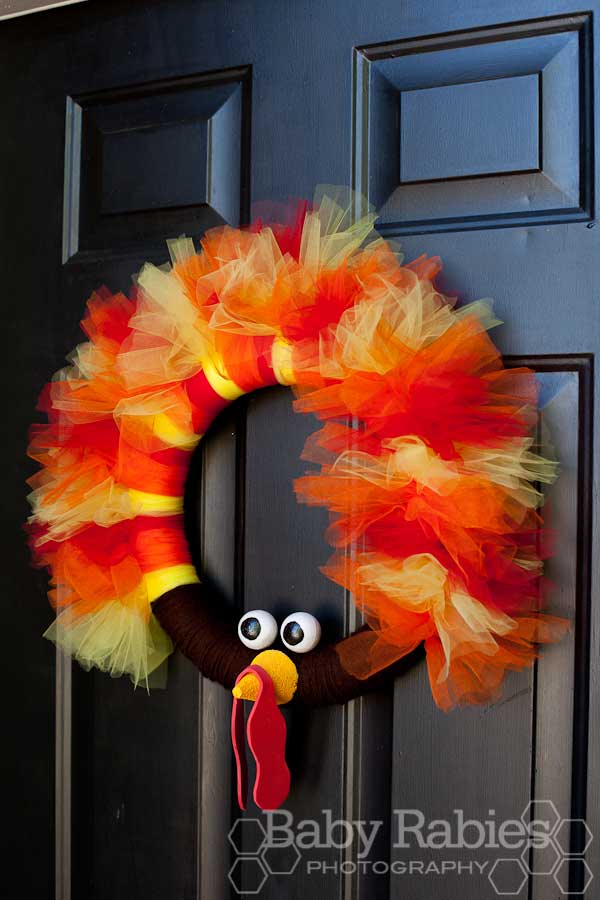 thanksgiving diy decor decoration holiday turkey decorations wreaths crafts fall tulle craft door easy source wreath fun making halloween mini
