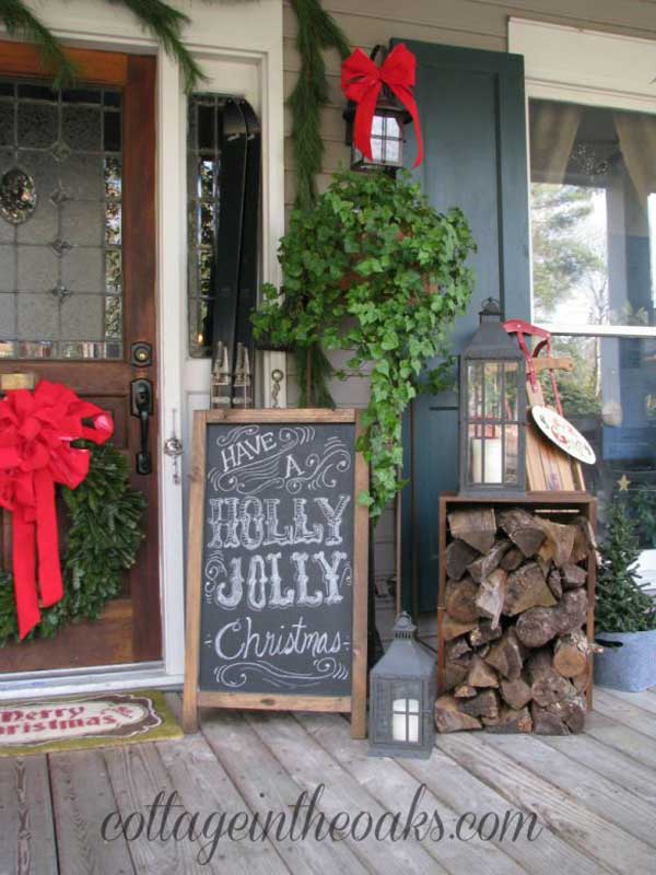 40 Cool DIY Decorating Ideas For Christmas Front Porch 