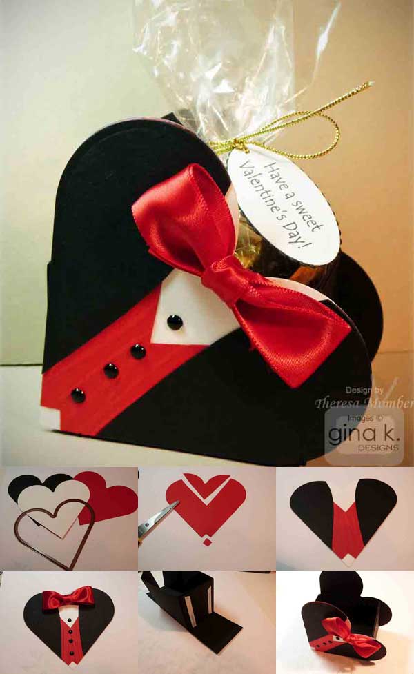 crafts heart valentines valentine diy box shaped easy him gifts craft cute tuxedo tutorial handmade gift cards homemade creative these