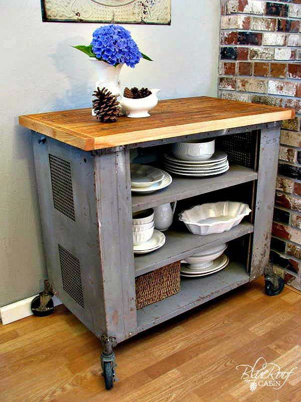 kitchen islands homemade rustic diy island simple industrial cart space source wheels expand table woohome realsimple