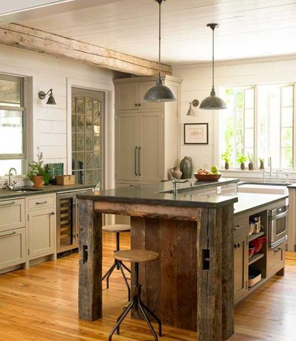 32 Simple Rustic Homemade Kitchen Islands - Amazing DIY ...