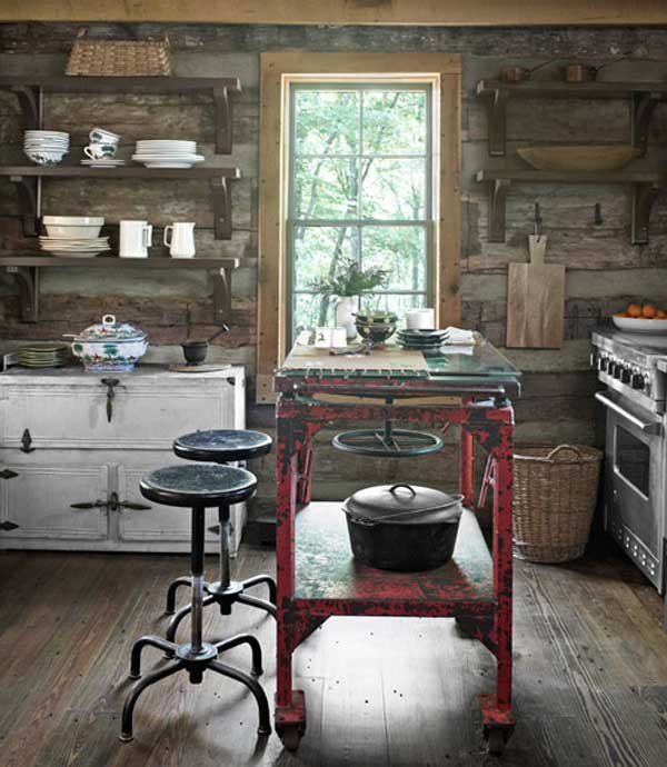 kitchen rustic islands homemade simple diy cabin island kitchens country decor designs wood industrial log decorating interior shelves source hunting