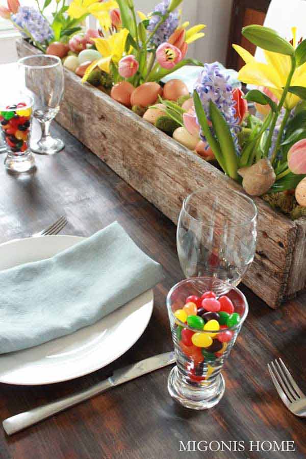 easter pallet tablescapes diy flower box spring tablescape easy rustic table decoration centerpiece creative boxes wood simple wooden source migonis