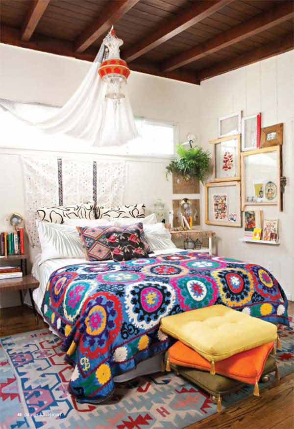 Mix And Match Patterns Bohemian Chic Bedroom