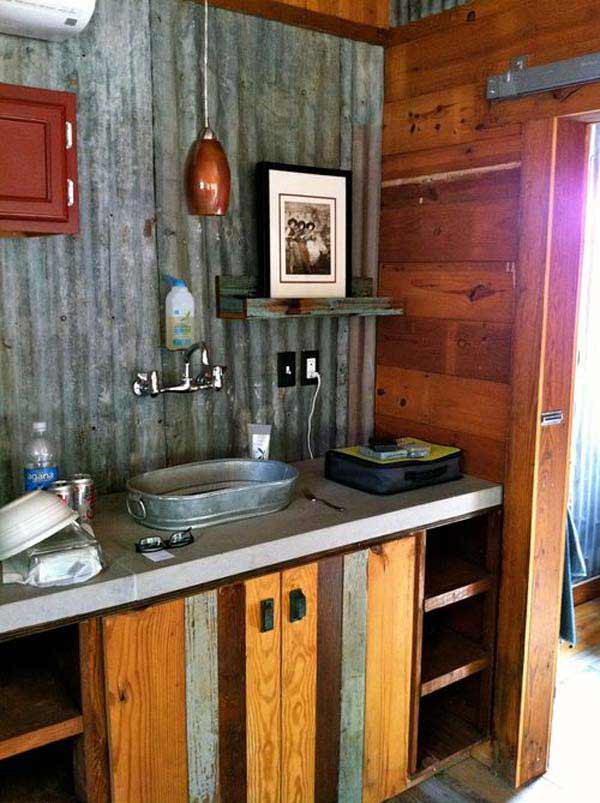 rustic bathroom cozy inspiring cabin shower decor idea sink decorating tin source diy western simple decoration interior vanity interiors