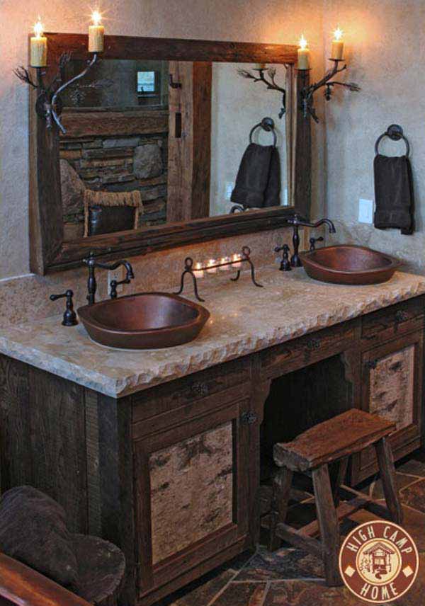 rustic bathroom inspiring cozy bathrooms country cabin vanity decor designs decorating wood cool amazing bath idea diy master source lavamanos
