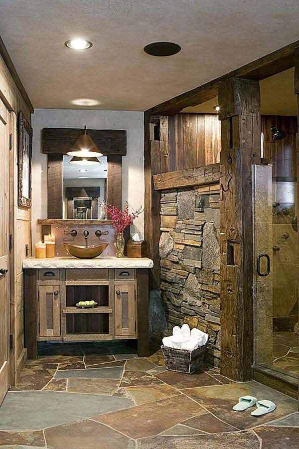 30 Inspiring Rustic Bathroom Ideas for Cozy Home - Amazing 