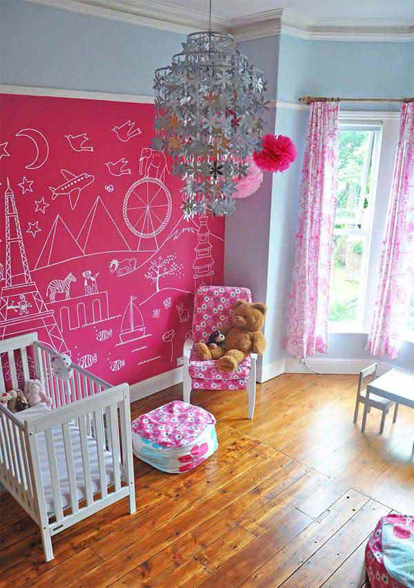 36 Exciting Ideas To Decorate Kids Rooms With Colored Chalkboard