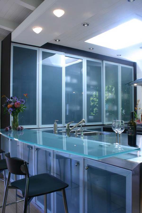22 Modern and Stylish Glass Kitchen Countertop Ideas - Amazing DIY