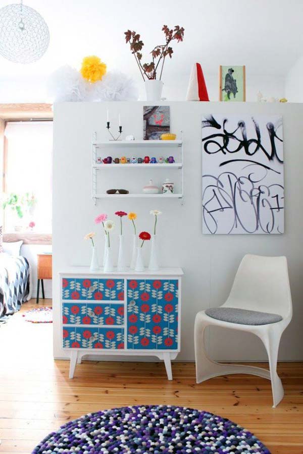 27 Cool DIY Furniture Makeovers with Wallpaper