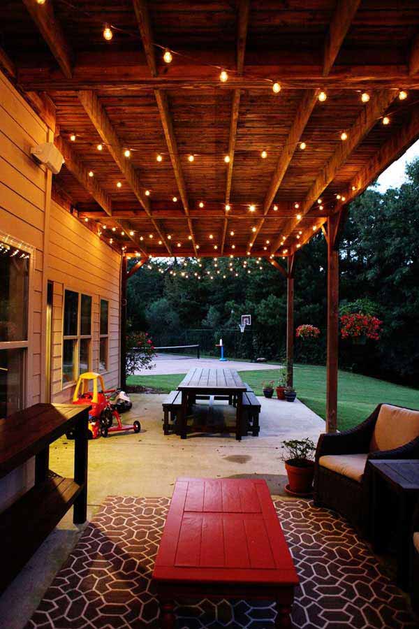 26 breathtaking yard and patio string lighting ideas will ... Decoración Patio interior Lamps