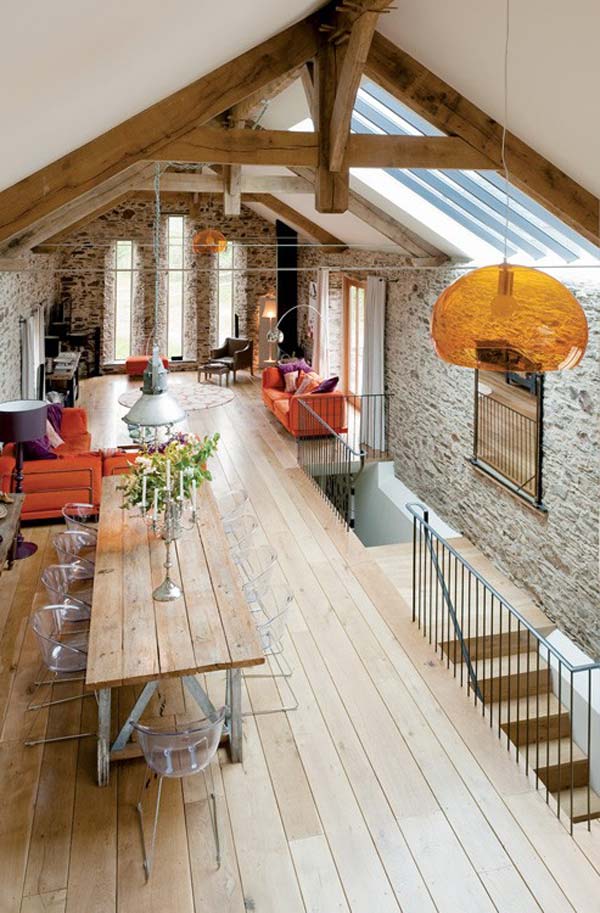 attic space living making interior into bedroom stairs spaces unused cleverly increase barn loft beams open rustic wood conversions rooms