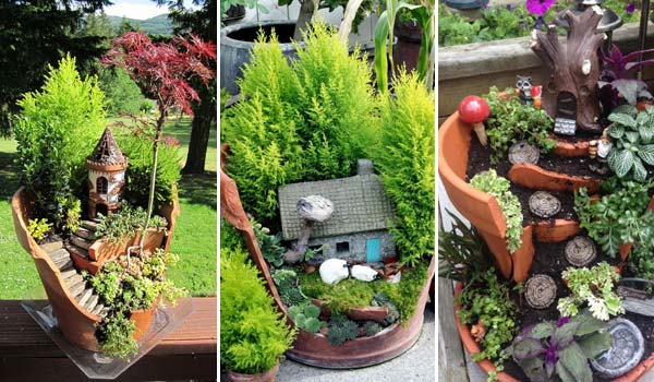 Stunning Ideas To Build A Fairy Tale Garden In A Broken Pot