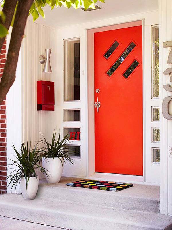 doors door bold colored diy interior modern exterior colorful colors mid century retro cool entry source orange