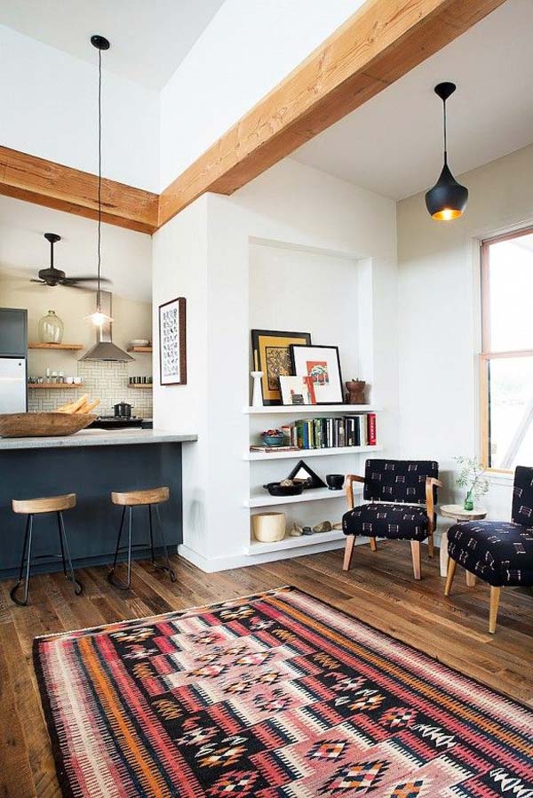 32 Wonderful Ideas to Design Your Space with Exposed Wooden Beams