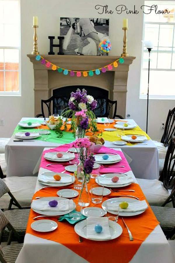 easter table setting tablescapes colorful dinner decor easy decorations tablescape brunch diy centerpieces atmosphere festive church decoration settings breakfast birthday