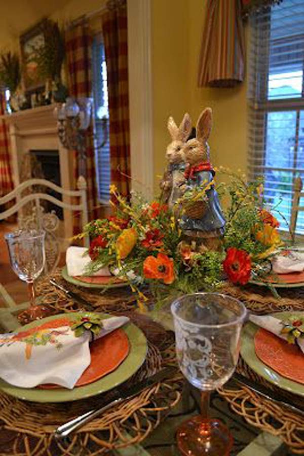 easter tablescapes table tablescape spring diy bunny decor decorating easy decorations simple source natural pier settings dinner setting bunnies place