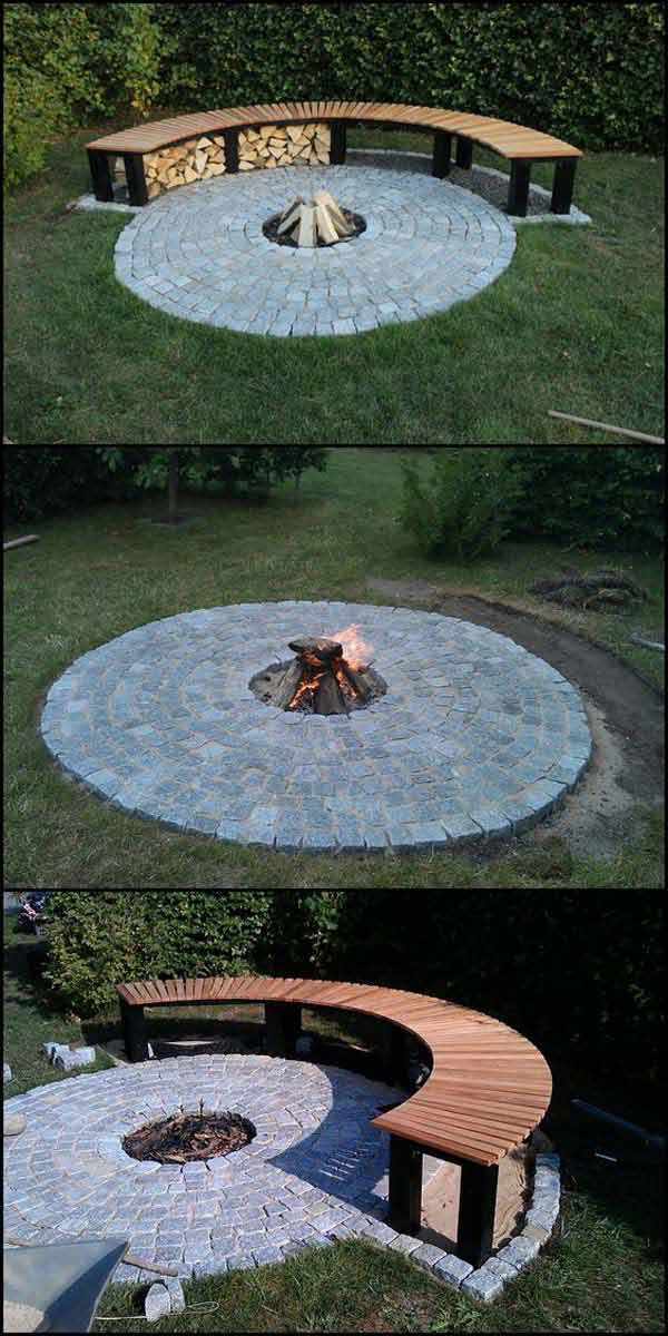 Build Round Firepit Area for Summer Nights Relaxing ...