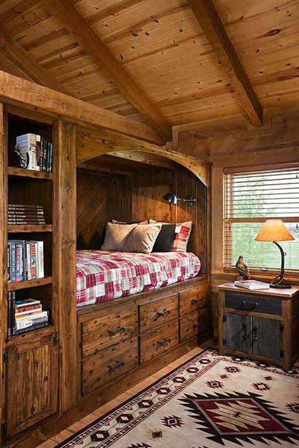 bed built alcove designs beds interior diy charming must cabin bedroom log wood western bunk rustic homes loft wooden storage