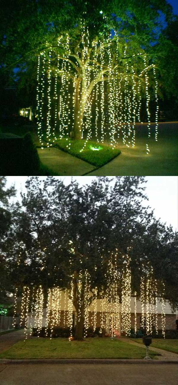 christmas outdoor trees decorate decorations lights yard cool garden decorating tree decoration diy light backyard symbols decor lighting exterior google