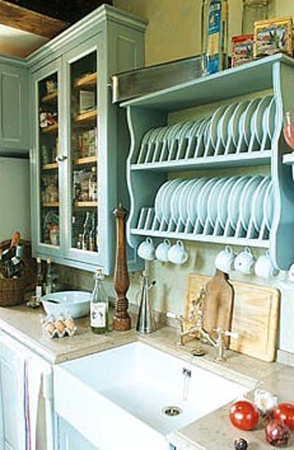 kitchen rack plate diy cup shelving shelf hooks practical interesting teacups