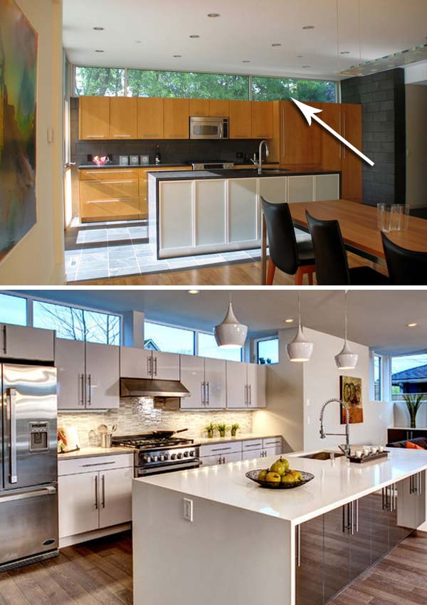 how to decorate the space above kitchen cabinets