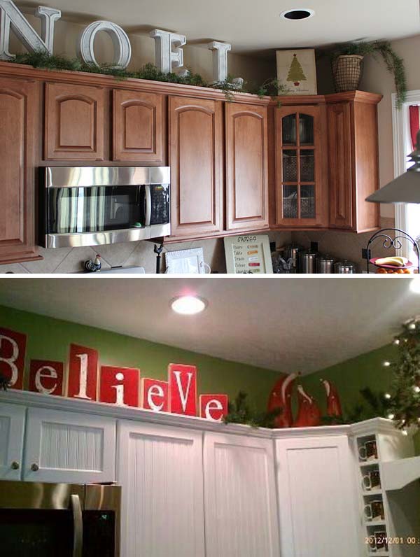 Minimalist How To Decorate Above Kitchen Cabinets for Living room