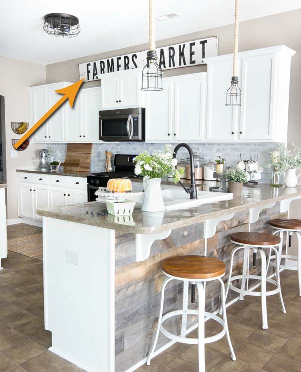 20 Stylish And Budget Friendly Ways To Decorate Above Kitchen