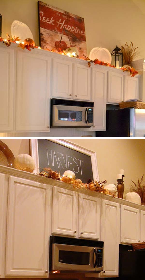 20 Stylish And Budget Friendly Ways To Decorate Above Kitchen Cabinets