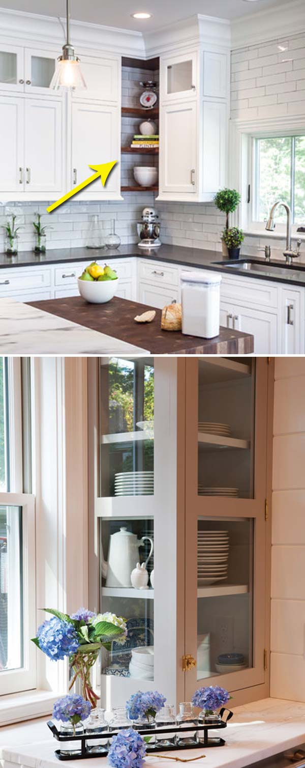 Minimalist Kitchen Corner Cabinets for Living room