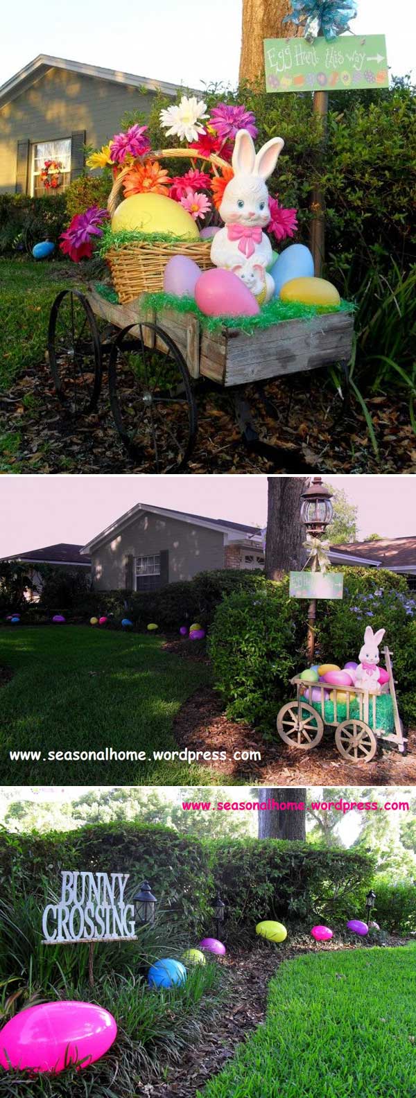 easter yard diy decorating front outdoor wagon cutest por pascua jardín guardado patio para