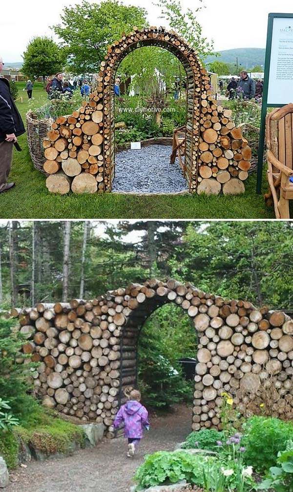 Stunning Tree Log Garden Gate