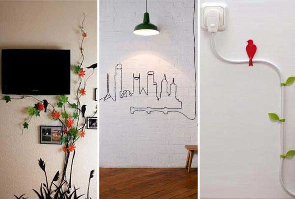 20 Creative Diy Ideas To Hide The Wires, How To Hide Electrical Wiring On Wall
