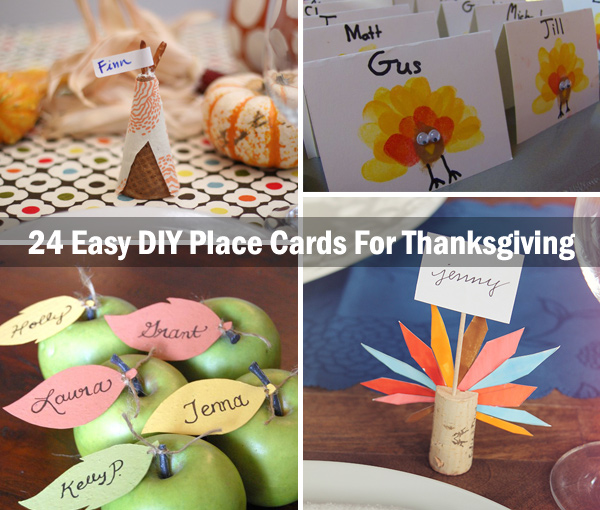 24 Simple DIY Ideas for Thanksgiving Place Cards
