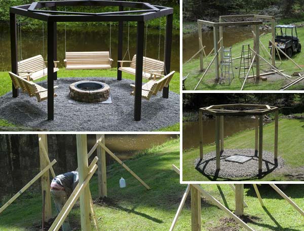 Swinging Benches Around a Fire Pit