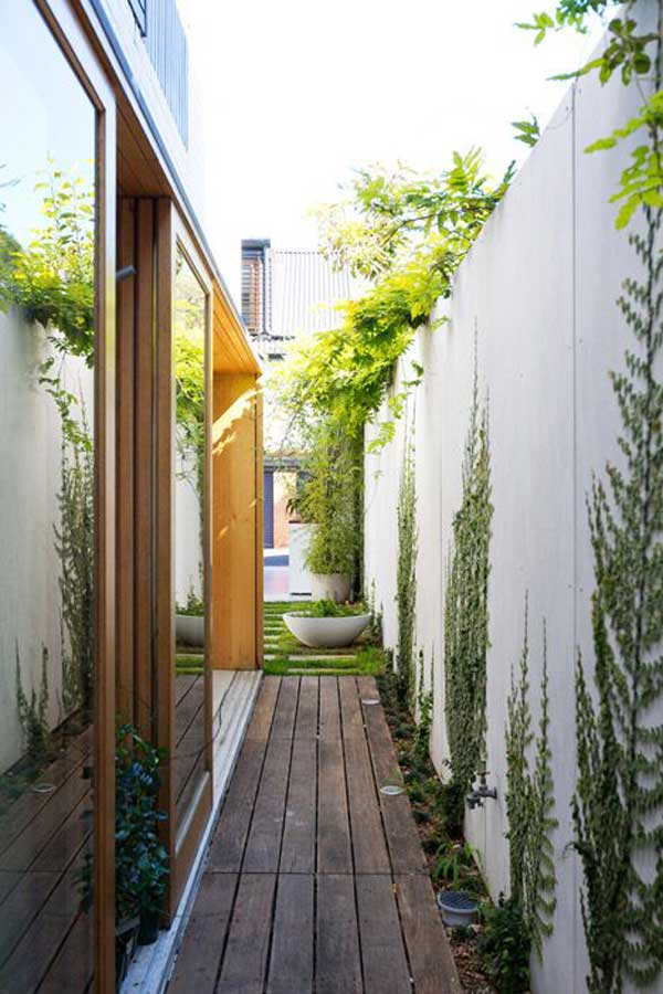 narrow outdoor space clever spaces woohome garden dezeen source