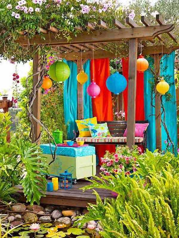 decorating pergolas with fabric