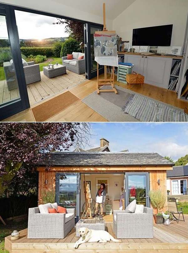 backyard shed office you would love to go to work