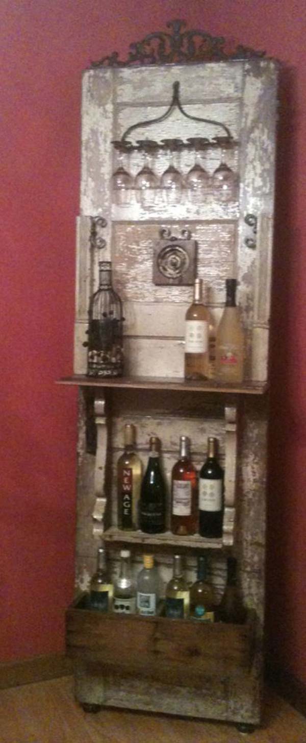 09-Upcycled-Vintage-Door-Beverage-Bar-Station-woohome