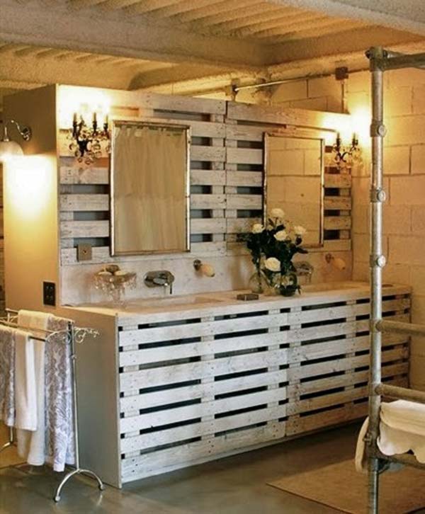 The Best 24 Diy Pallet Projects For Your Bathroom Amazing Interior Home Design - How To Build A Bathroom Vanity Out Of Pallets