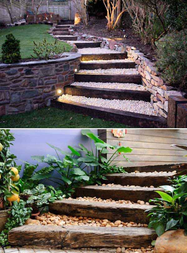 35 Outside steep steps ideas, garden stairs, garden steps, hillside