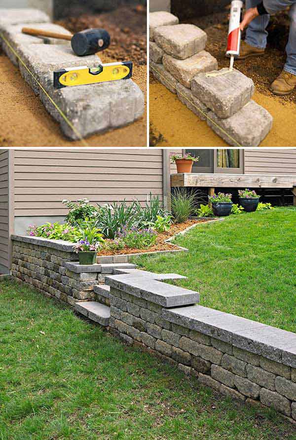 20 Inspiring Tips For Building A Diy Retaining Wall Amazing Interior Home Design - Garden Block Wall Ideas