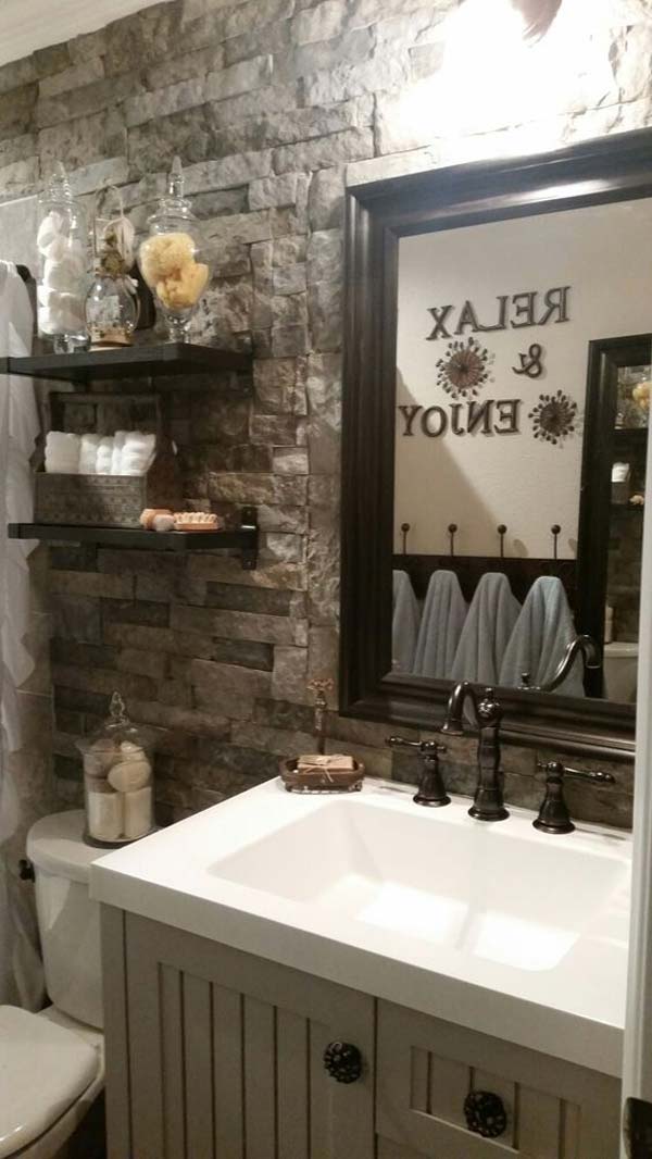 30 Awesome Ideas  to Add Rustic Style To Bathroom Amazing 