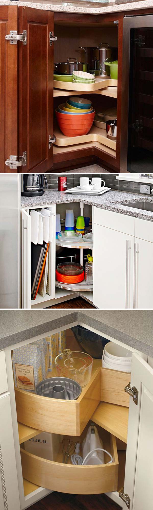17 Fabulous Ideas to Utilize The Space of Corner Kitchen Cabinets