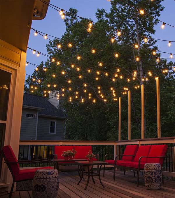 27 DIY String Lights Ideas For Fall Porch and Yard - Amazing DIY